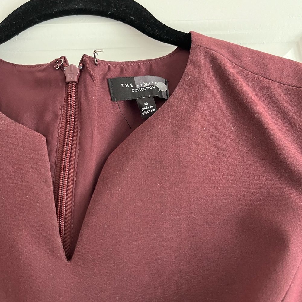 The Limited Collection, burgundy/maroon sleeveless stretch career dress
